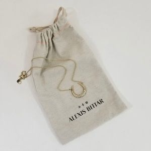 Gold-Tone Crystal Encrusted Crescent Necklace